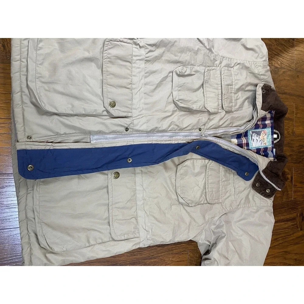 Canyon Guide Outfitters Mens Tan Flannel‎ Lined Field Jacket Barn Coat Size L